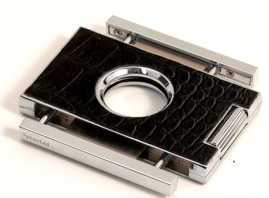 The "Elite" Cigar Cutter - Croco Pattern Black