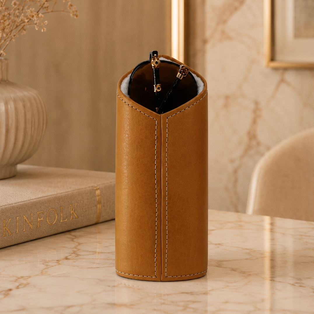 The Luxury Eyewear Stand - Natural Leather
