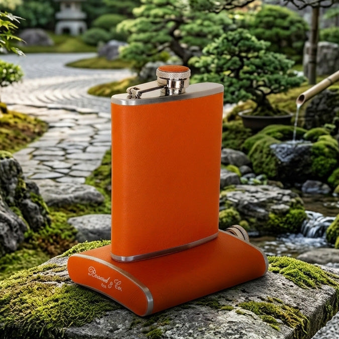The Flask - Orange Leather