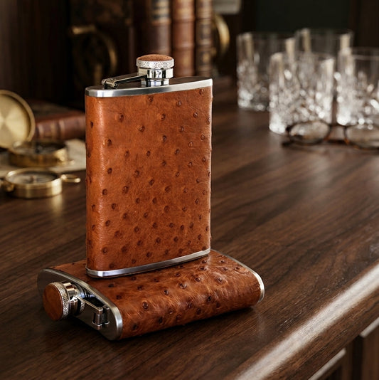 The Flask - Ostrich Tan