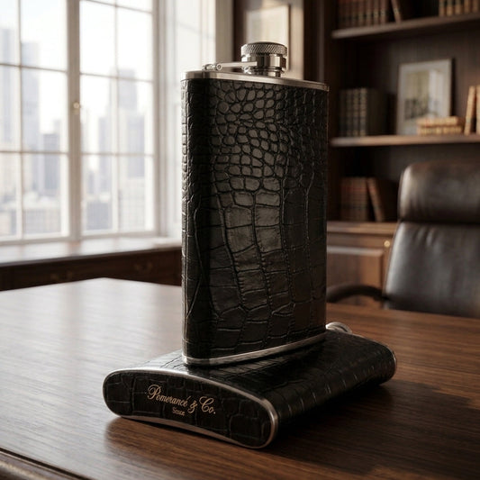 The Flask - Croco Pattern Black