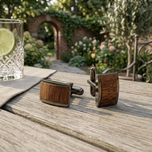 Cufflinks - Curly Walnut