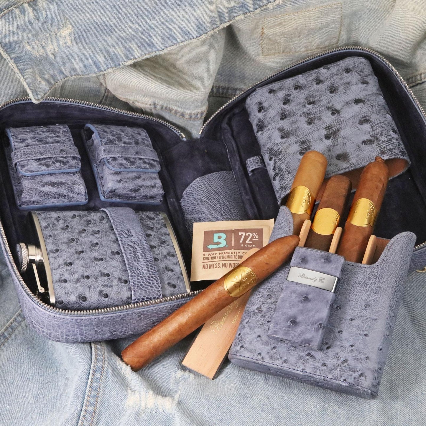 Havana Traveler - "American Blue Jeans" Ostrich