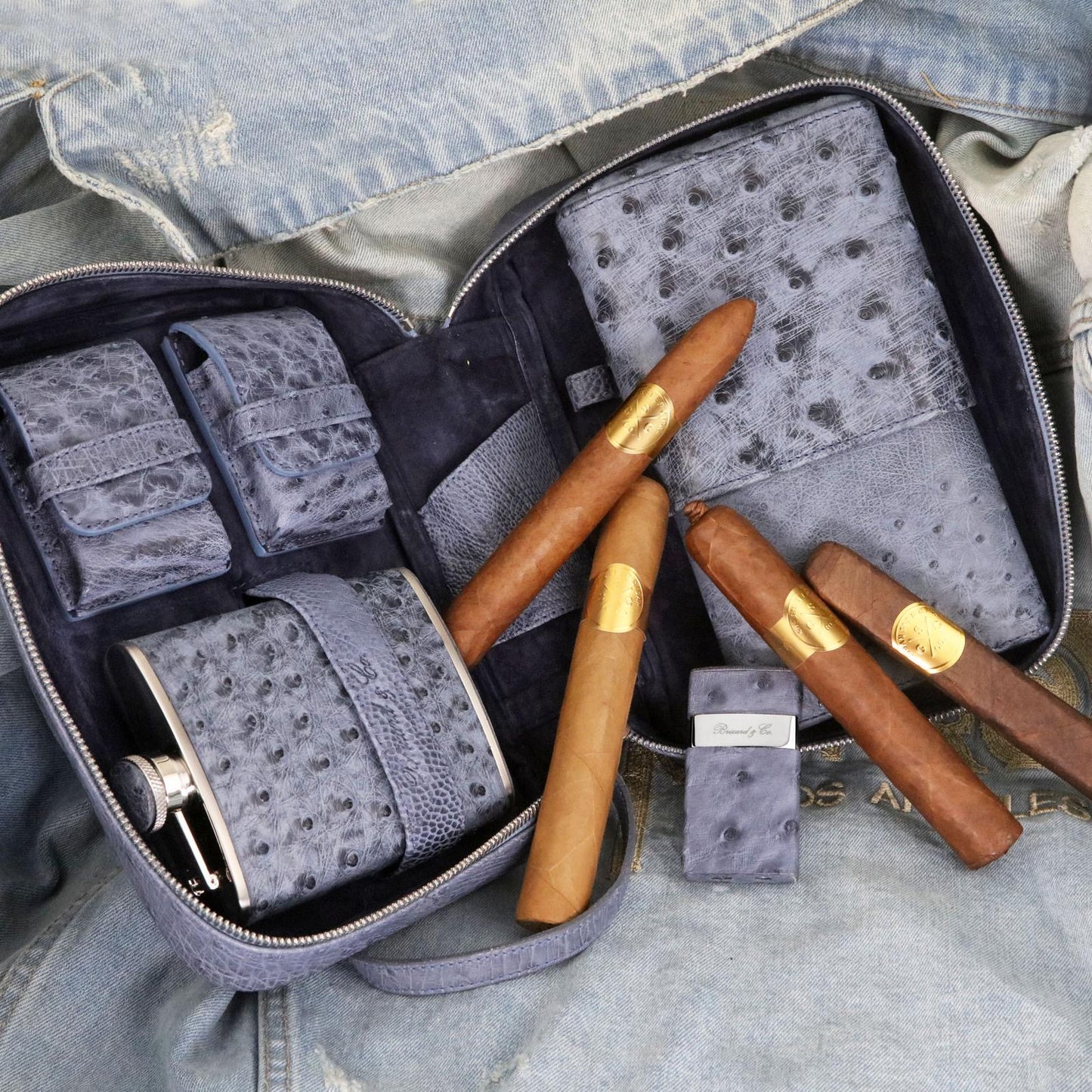 Havana Traveler - "American Blue Jeans" Ostrich