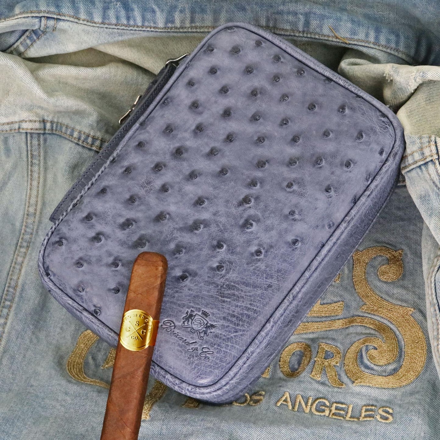 Havana Traveler - "American Blue Jeans" Ostrich