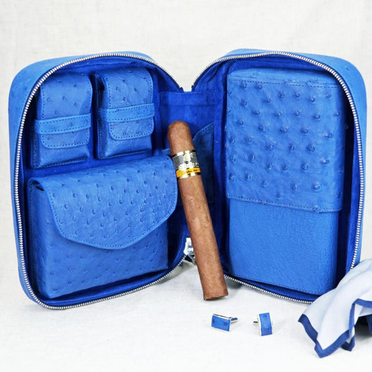 Havana Traveler (Valuables Pouch) - Blue Ostrich