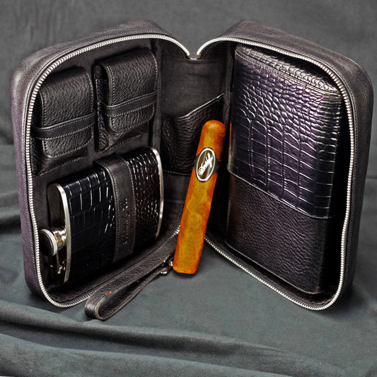 Havana Traveler - Croco Pattern Black