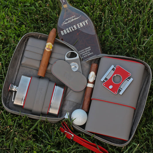 Havana Traveler - Gray and Red Leather