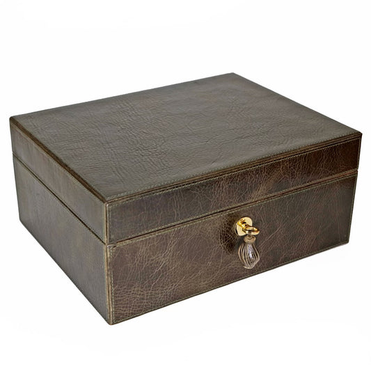 The "Airflow" Cigar Humidor - Antique Olive Leather (60/70 Count)