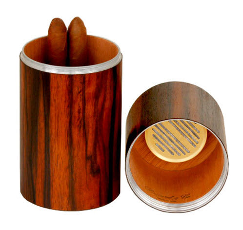 The Cylindrical Desk Humidor - Macassar Ebony
