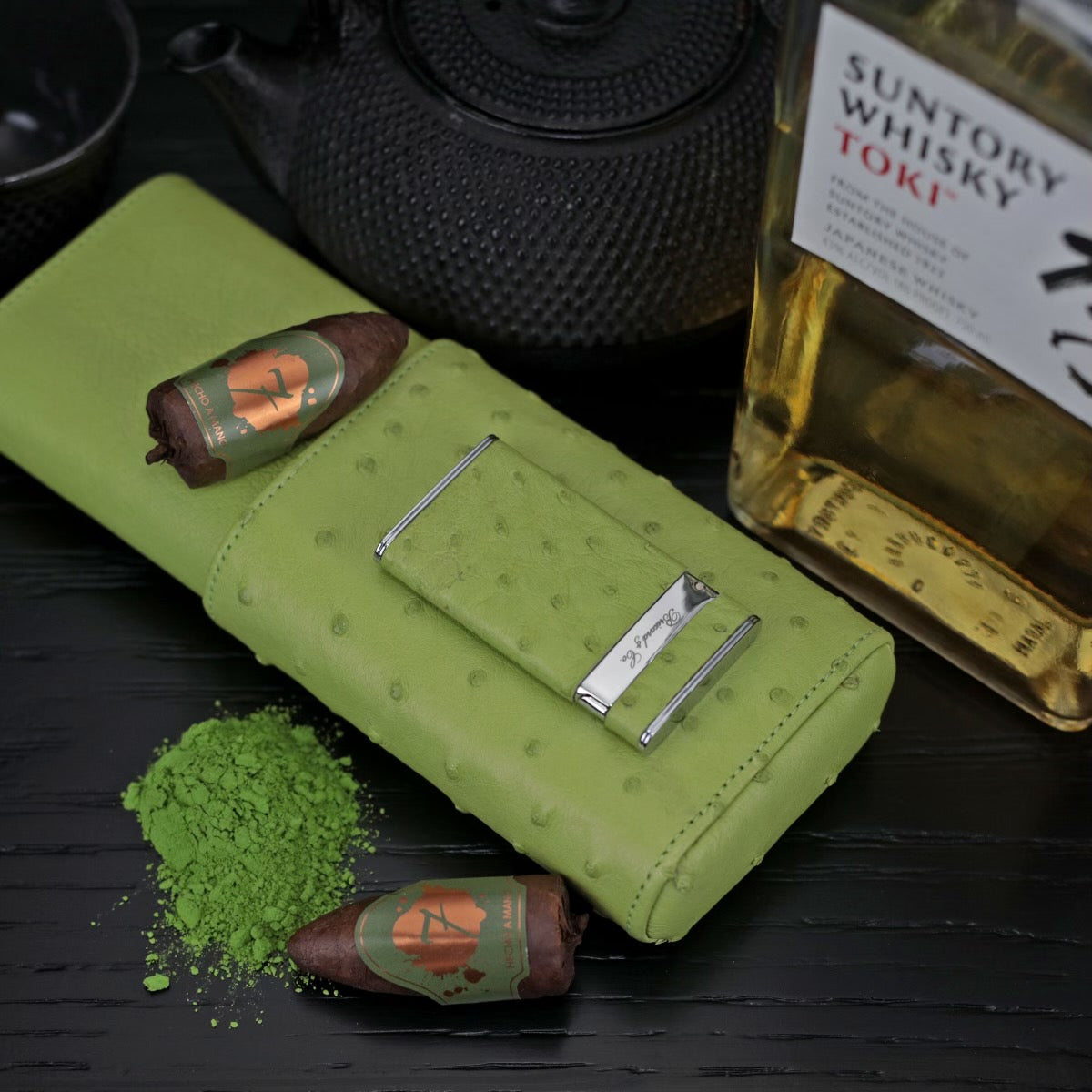 The "Sottile" Lighter - Matcha Ostrich