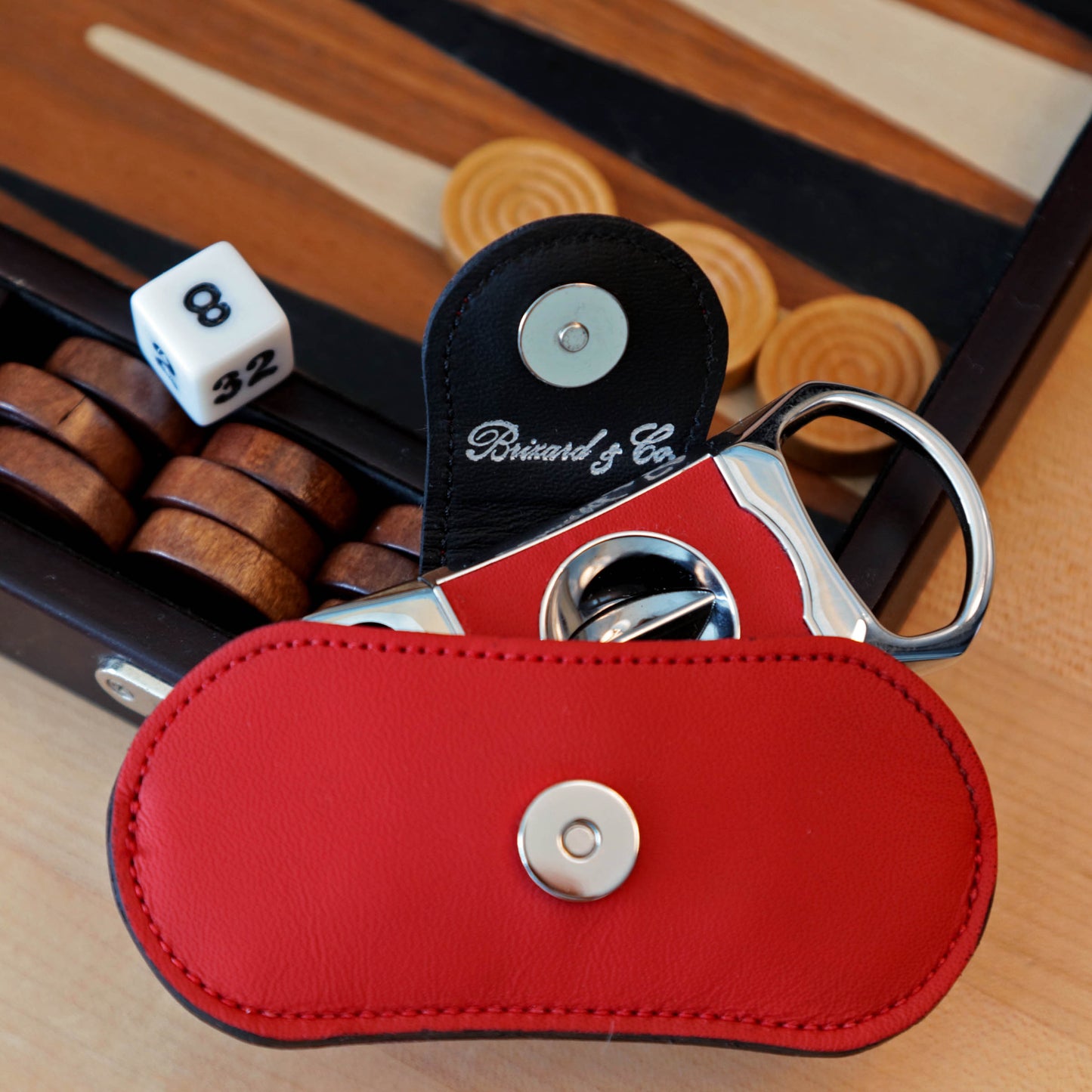 The "V" Cutter - Red and Black Leather