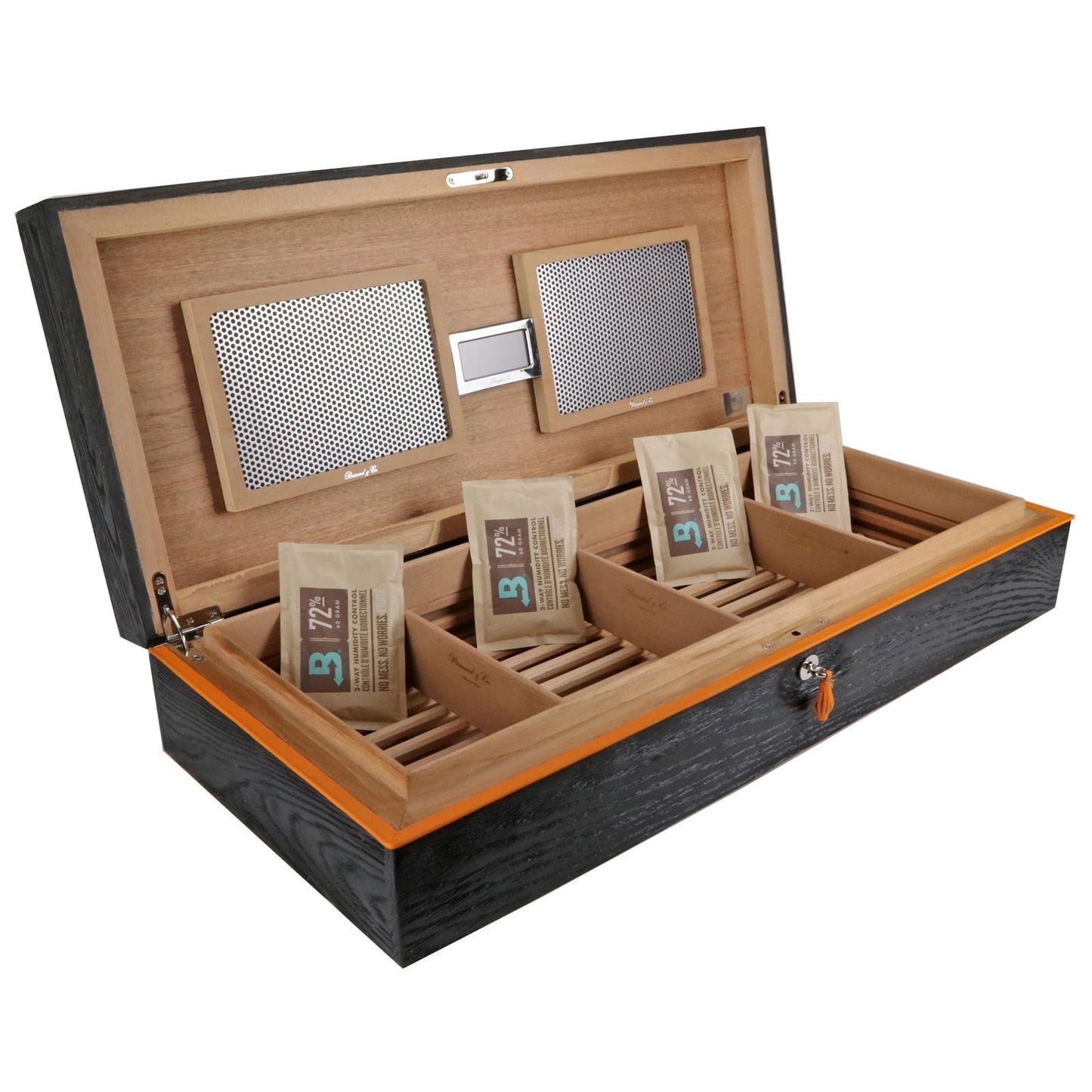 The "Royal Oak Collection" Humidor - Black and Orange (130/150 Count)