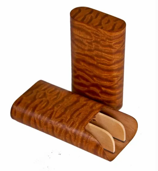 "Show Band" 3 Cigar Case - Sapele Pommele
