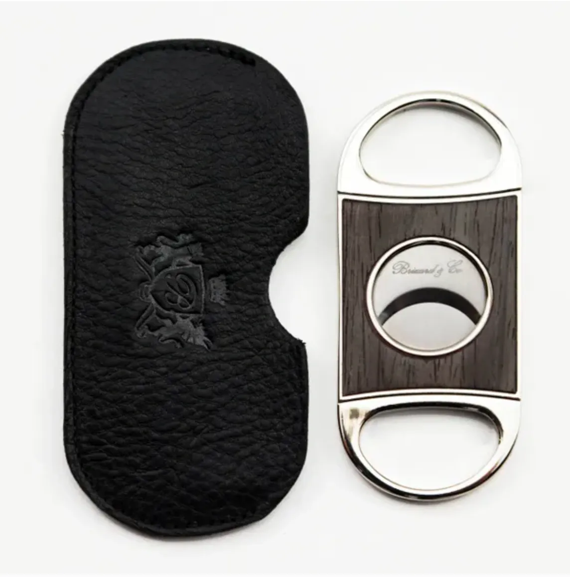 Double Guillotine Series 2 Cutter - Gunmetal Ebony and Black Leather
