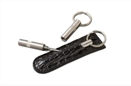 The "Trilogy" Cigar Punch - Croco Pattern Black