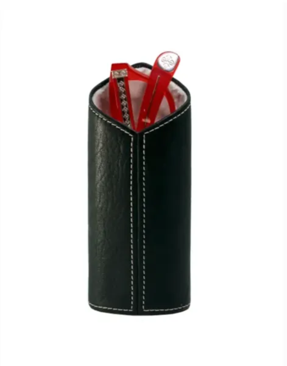 The Luxury Eyewear Stand - Black Buffalo Leather