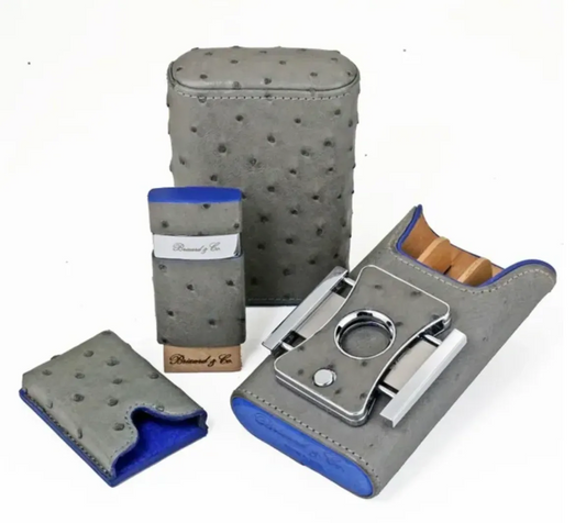 Venezia Lighter - Gray and Blue Ostrich