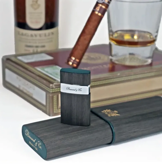Venezia Lighter - Gunmetal Ebony and Forest Green Leather