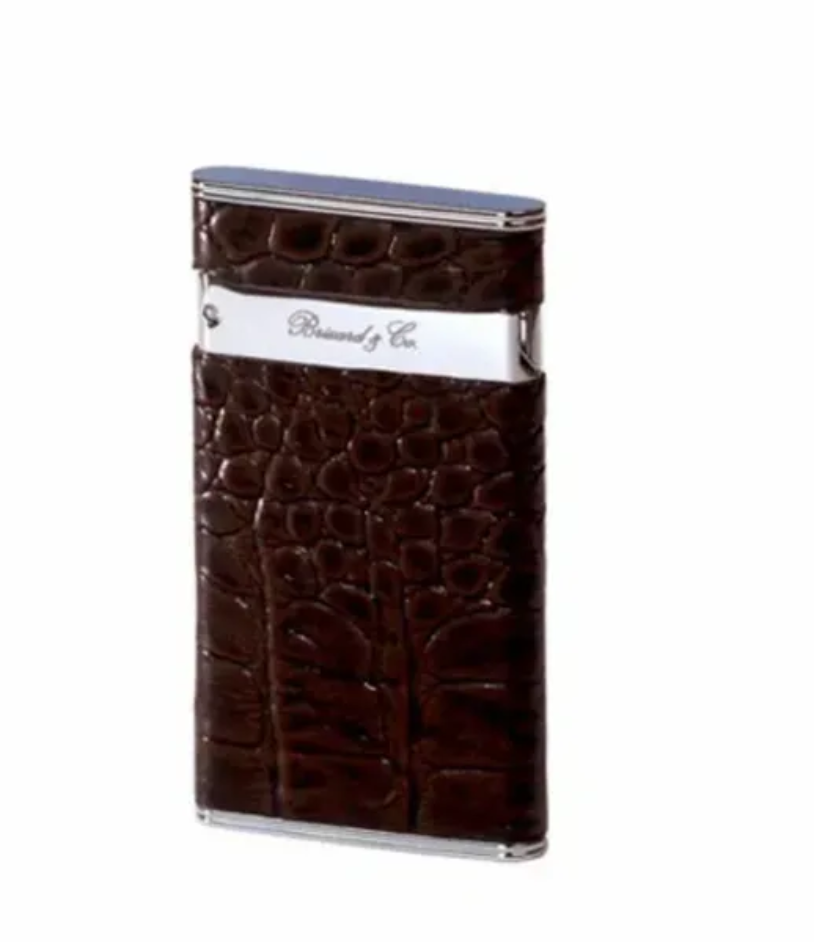 The "Sottile" Lighter - Croco Pattern Tobacco