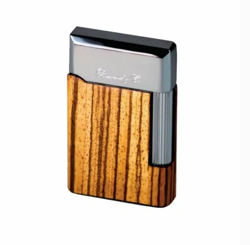 The "Eternel" Double Soft Flame Lighter - Zebrawood