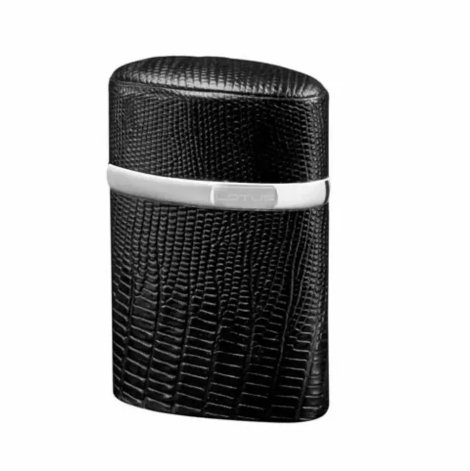 The "Triple Jet" Table Lighter - Lizard Pattern Black