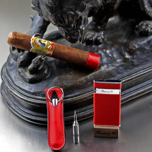 The "Sottile" Lighter - Red Leather