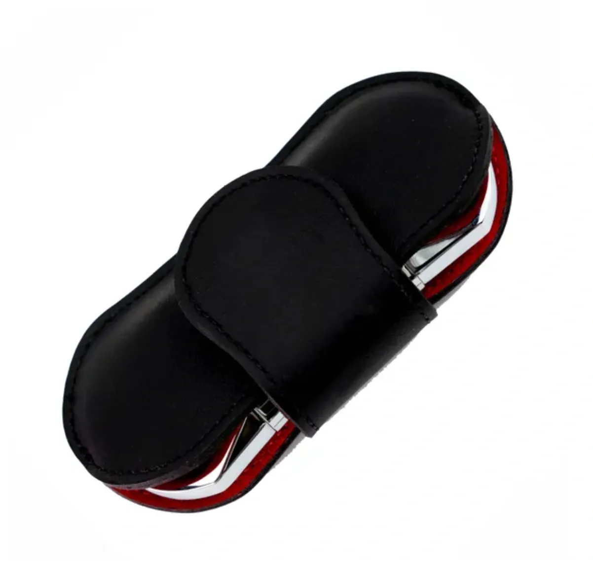 The "V" Cutter - Black and Red Leather