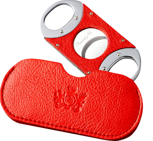 The "Double Guillotine" Cigar Cutter - Red Leather