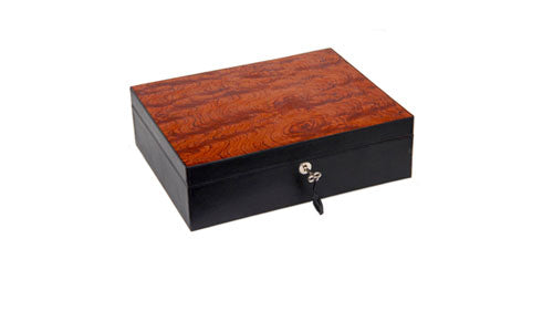 The "Airflow" Cigar Humidor - Black Leather and Bubinga (60/70 Count)