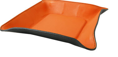 The "Valet" Leather Tray - Orange Leather
