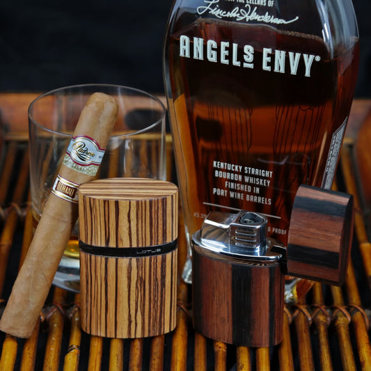 The "Triple Jet" Table Lighter - Zebrawood