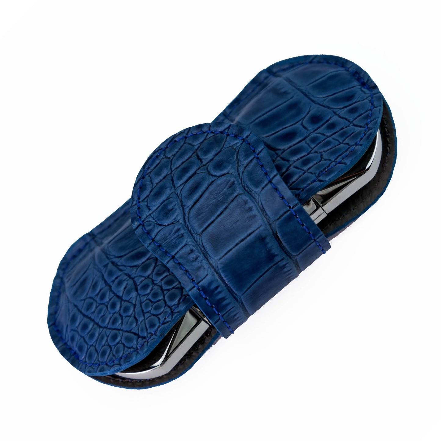 The "V" Cutter - Indigo Croco Pattern