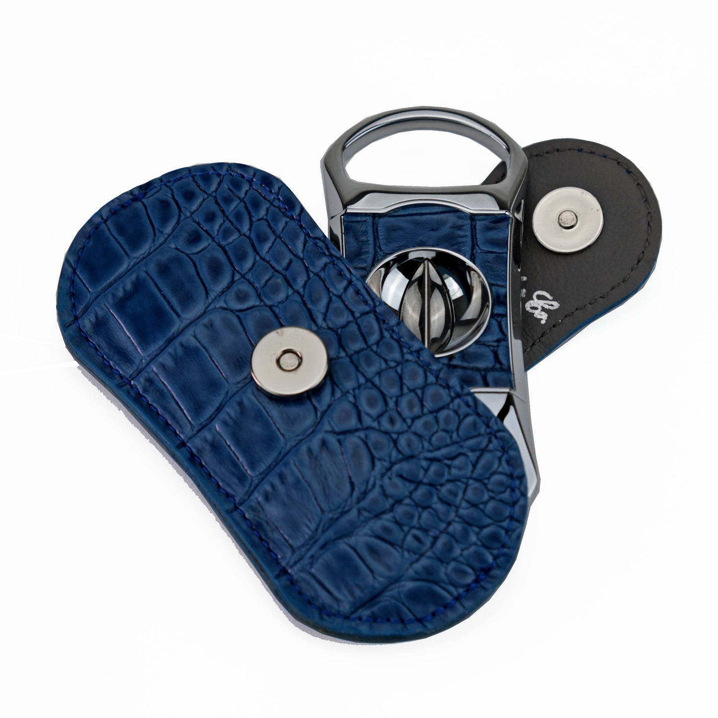 The "V" Cutter - Indigo Croco Pattern
