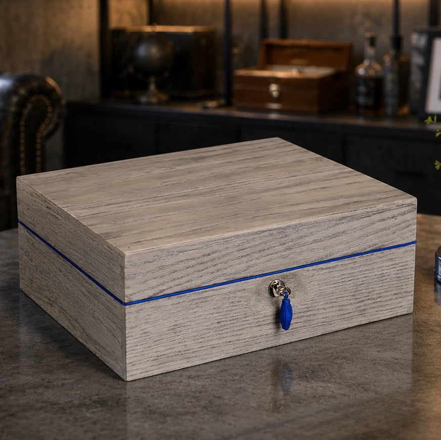 The "Bleached Oak Wood" Humidor (60/70 Count)