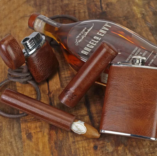 The Single Cigar Tube - Antique Saddle Leather